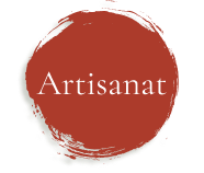 Logo rouge avec inscription "Artisanat".