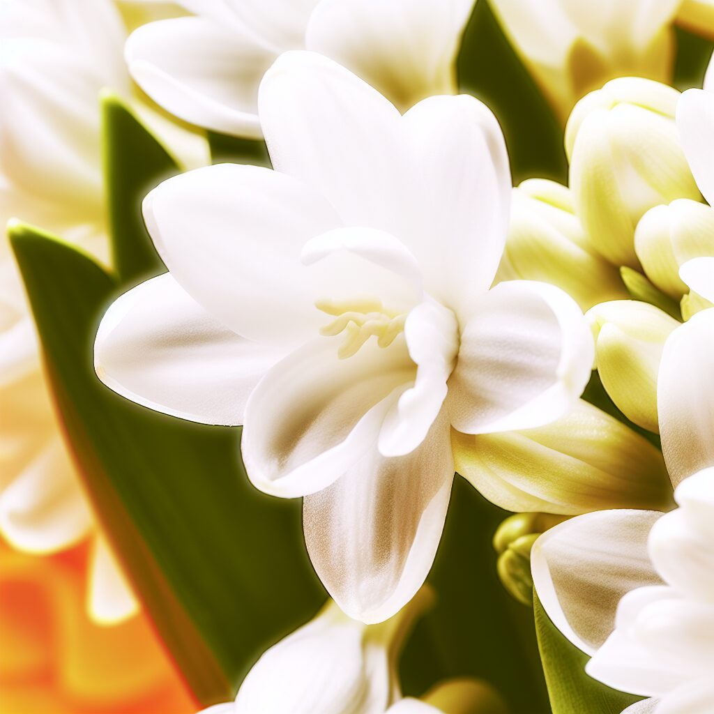 Un gros plan de fleurs blanches délicates et lumineuses.